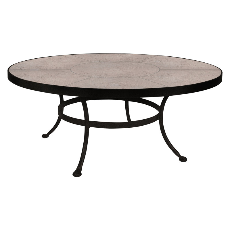 Outdoor Round Coffee Table, Carbon Black, Summit Gray