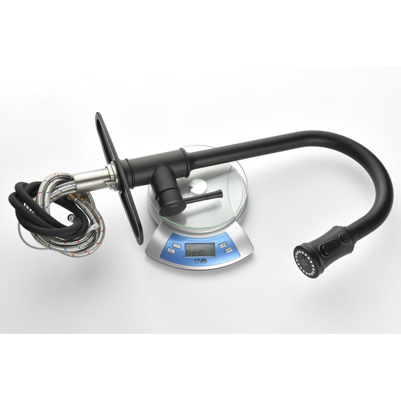 KISRAIS Pull Down Kitchen Faucet, Matt Black