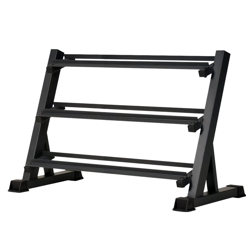 Support à haltères à 3 niveaux: support de rangement pour haltères de 5 à 50 lb, capacité de poids maximale de 1 100 lb