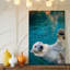 Toile, "Un ours polaire ludique flotte sereinement sur son dos", art mural-822865889