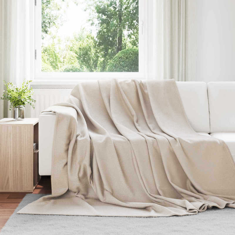 2-39 Throw Blanket, Beige, 240cm x 220cm