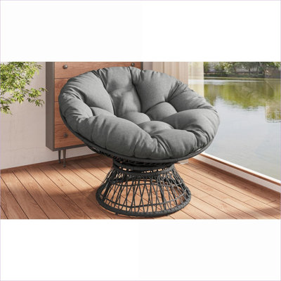 Siège ergonomique pivotant de 41,5 po à 360 degrés pour adultes, coussin épais en nuage, housse à 3 résistances, structure en fer robuste, 2 couleurs pour le salon, la chambre et le salon