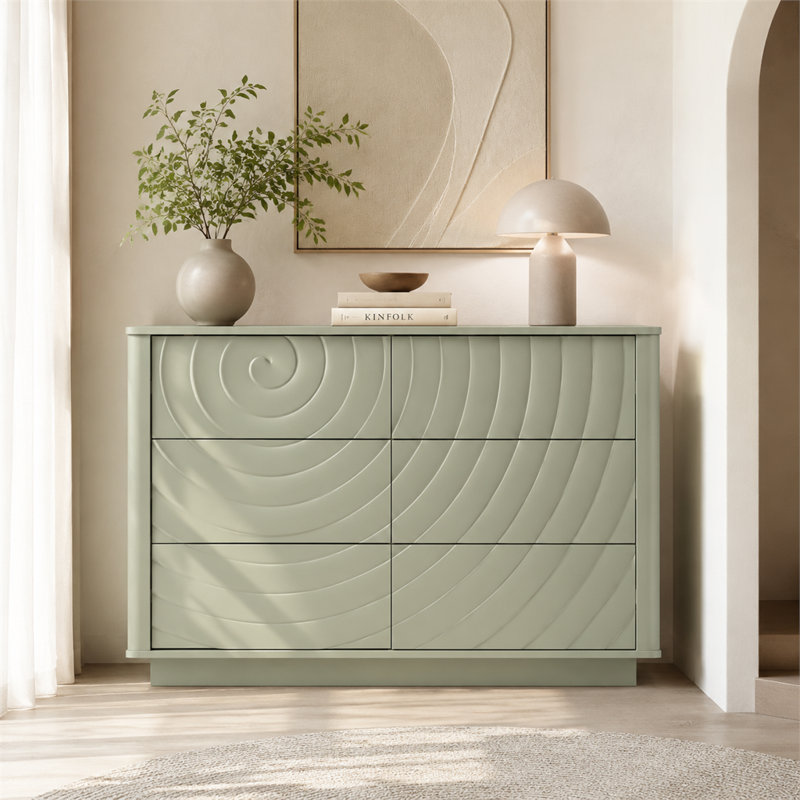 Commode 6 tiroirs Sage Green Modern
