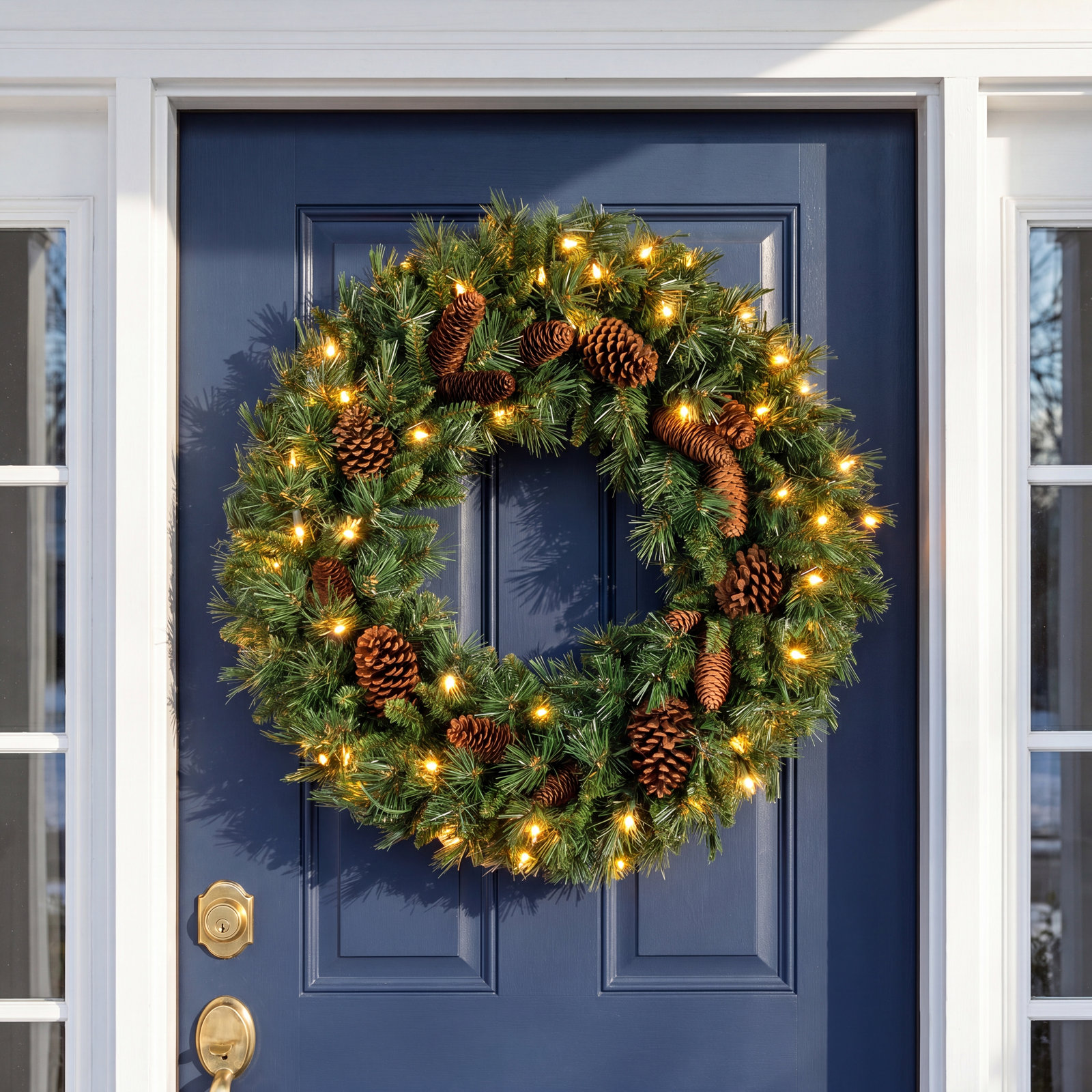 Pinecone Pre-Lit Wreath, 24"