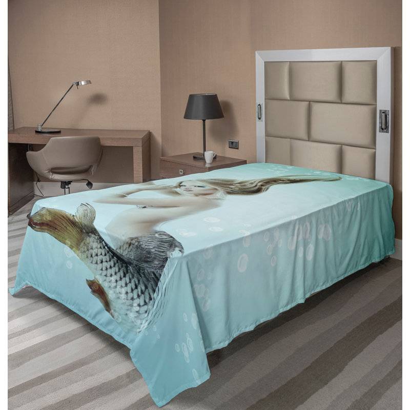 Drap plat Ambesonne Mermaid Mythologic Lady, Simple