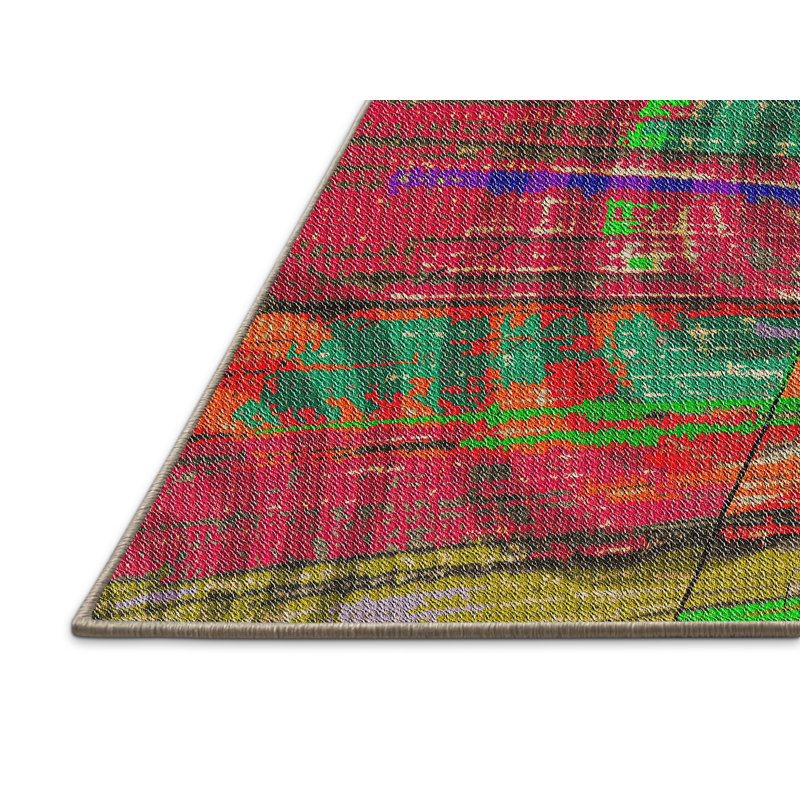 Rouge Tapis décoratif, Rectangle 5 pi x 7 pi