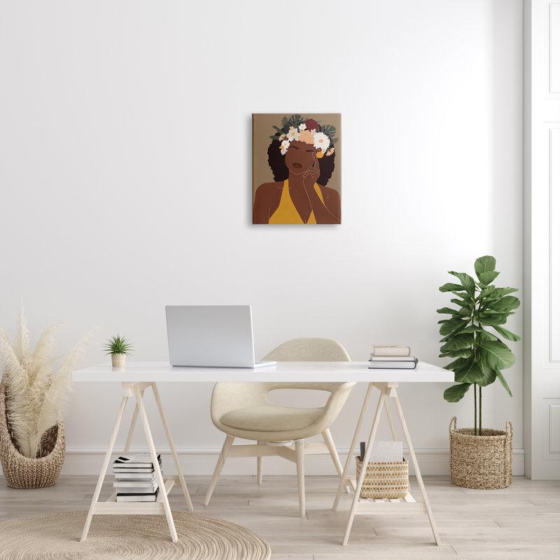 Femme méditant - Impression sur toile, H 20 po x l 16 po, Toile tendue