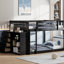 Lit simple superposé au-dessus avec 4 tiroirs pratiques et 3 tablettes pour la maison et le style-82035817-82035818