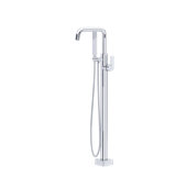 Modern 1-Hole Floor Mount Tub Filler Trim