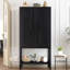 Armoire sophistiquée en placage de chêne avec rangement polyvalent, buffet pour entrée, couloir, salon-1205453987