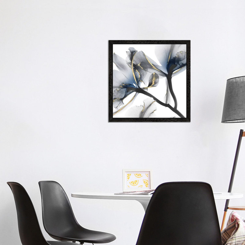 Indigo Luster Cyclamen II by Albert Koetsier - Wrapped Canvas Print, 93.98 cm H x 93.98 cm W, Black Framed