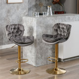 Swivel Upholstered Adjustable Height Counter Stool