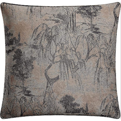 Taie décorative euro moderne jacquard pastorale jacquard floral métallique 27 x 27 po