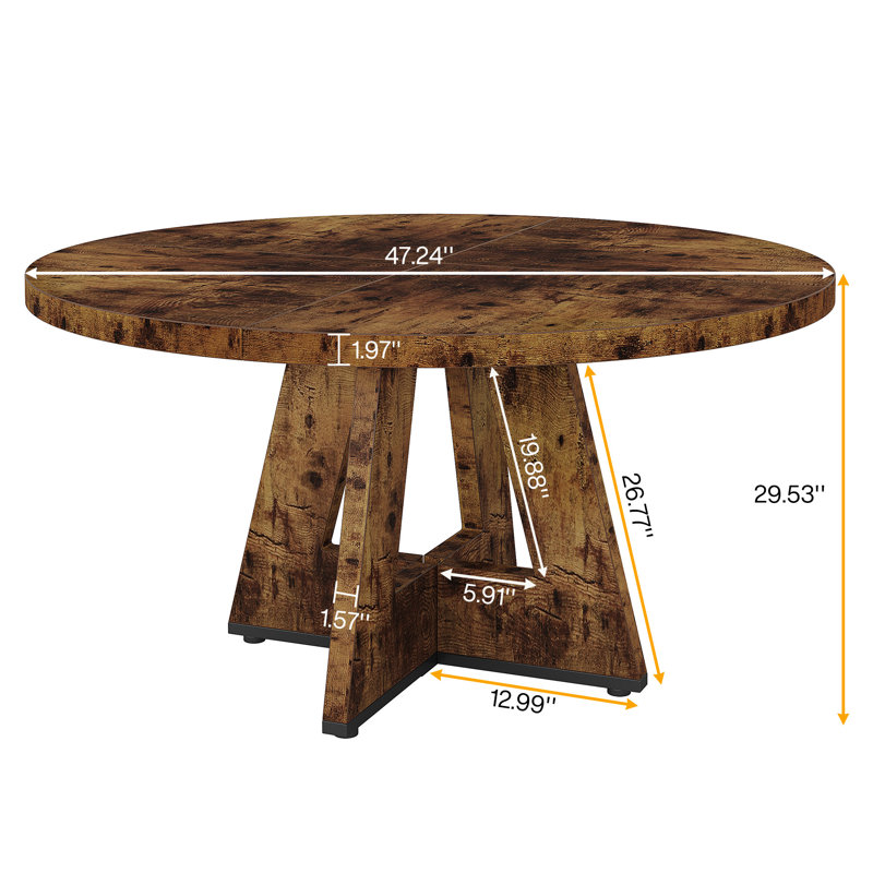 Table de conférence ronde, Marron foncé