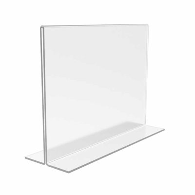 Clear Acrylic Sign Holder for Tabletops, Horizontal Table Tent Frame Photo Sign Menu