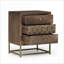 Table de chevet 3 tiroirs en bois de manguier - Rangement de chambre Mid-Century contemporain