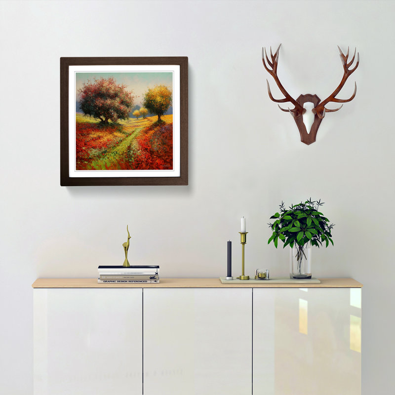 Single Picture Frame Print on Wood, Walnut