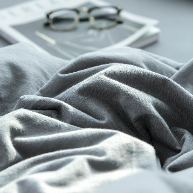 VCLIFE Luxury Soft 100% Cotton Duvet Cover Set, Queen Duvet Cover + 2 Standard Pillowcases, Dark Gray