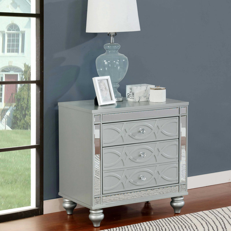 Table de chevet 2 tiroirs Menlo Metallic