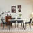 Large Rectangular Table With Strong Metal Base Modern Stone Dining Table For Kitchen 1.4M