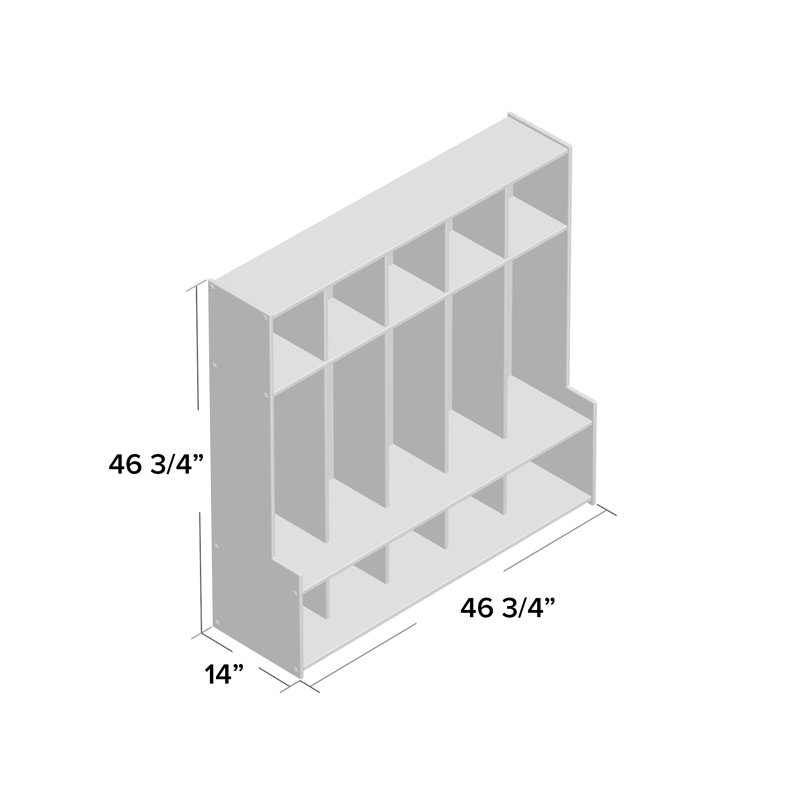Contender 5 Section Seat Locker, No, 46.75" H x 46.75" W x 14" D