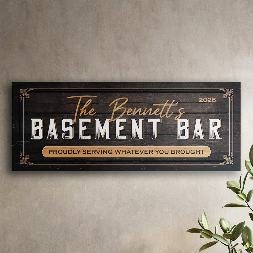 BYO Basement Bar Sign - Custom Basement Bar Ideas Wall Décor Red Barrel Studio® 