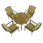 Bayfield FIREPIT 89cm Table with 4 ASCOT DELUXE Chairs Garden Set