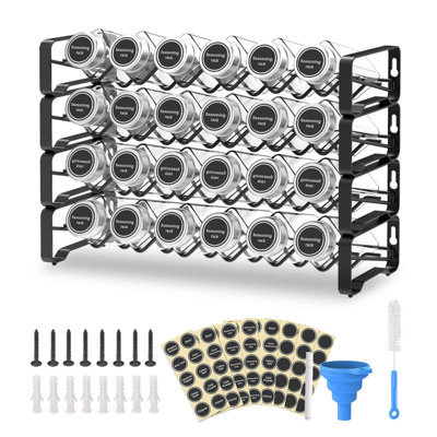 Freestanding Spice Jar & Rack Set