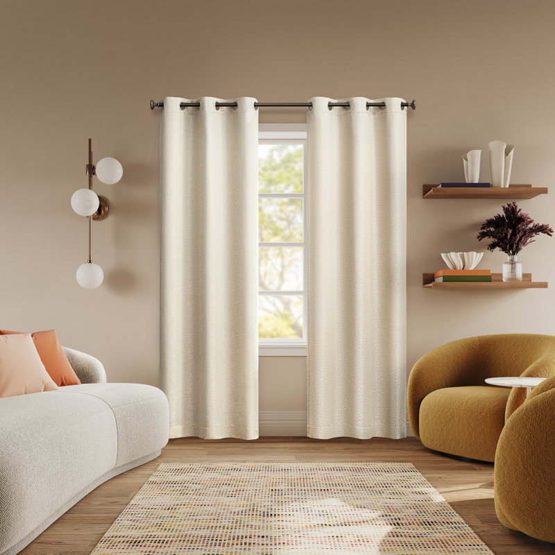 Panneau de rideau 100% occultant avec œillets Serenity, Beige, L 72 po x L 84 po