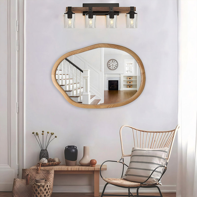 Miroir mural irrégulier décoratif, miroir asymétrique pour la décoration murale, miroirs décoratifs ondulés pour le salon, la salle de bain, le vestibule, miroir à forme irrégulière abstraite, 32 po x 22 po