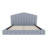 Wood Frame Queen Size Upholstered Bed with Shell-Shaped Headboard-1633533388