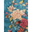 Tapis bleu rectangulaire en laine noué à la main à motif floral antique des années 1920
