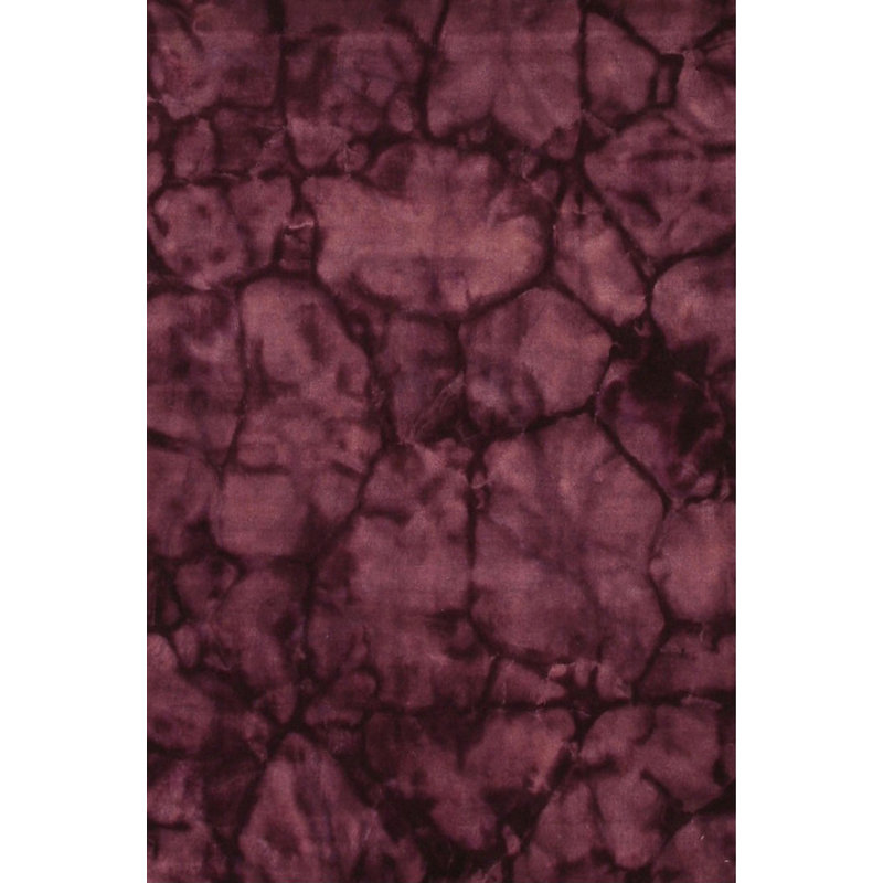 Luthersville Purple Hand Knotted Wool Contemporary Abstract Handmade Area Rug, Runner 2' x 12'