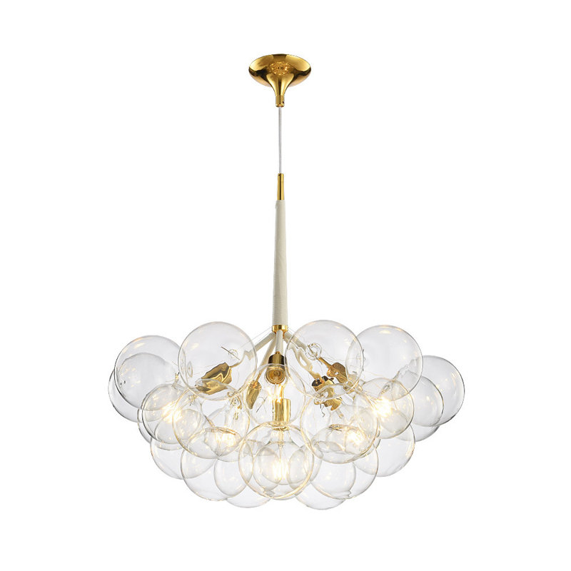 6 - Light Dimmable Sphere Chandelier, Gold