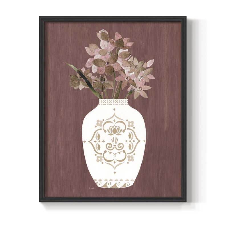 Romantiques fleurs I, reproduction encadrée - bois massif, Noir, noir, noir, noir, H 30 po x l 24 po
