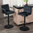 Mid-Century Modern Adjustable Height Swivel Low Back Velvet Upholstered Barstools with Metal Frame-1800338005