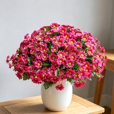 6 Bundles Artificial Daisy Flowers UV Resistant Decor, Indoor/Outdoor Use Gift For Mom & Home