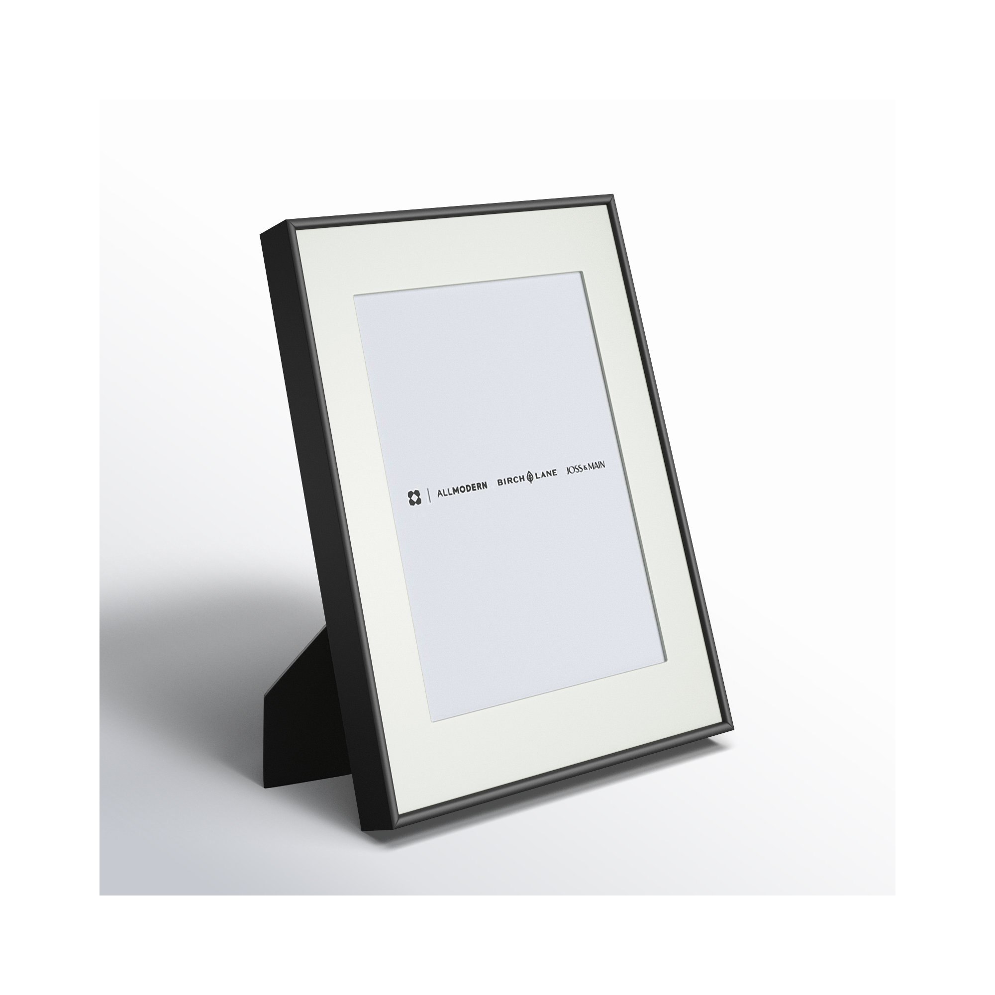 Feronia Metal Picture Frame with Mat, Black, 8" x 10"