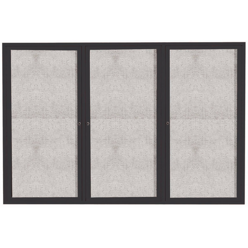 Tableau d'affichage mural extérieur pour l'extérieur, Aluminium anodisé bronze, Trois, 48 po x 72 po