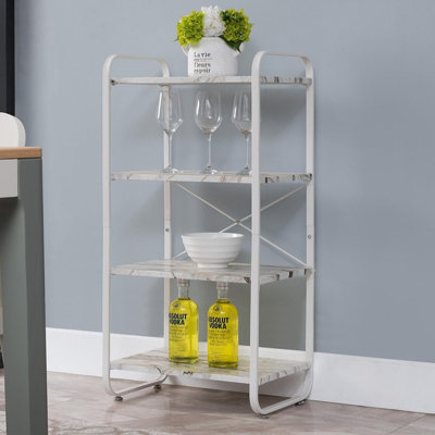Marlborough Kitchen Bakers Rack Storage Shelf with Open Shelving and Space Saving Design for Dining and Kitchen Organization - 4 Tier