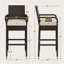 Outdoor PE Rattan Patio Bar Stools with Cushions