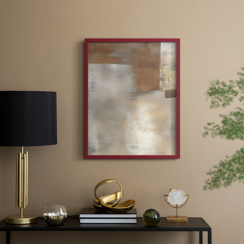 «Abstract CII», reproduction encadrée - prête à être accrochée, H 10 po x l 8 po, Rouge
