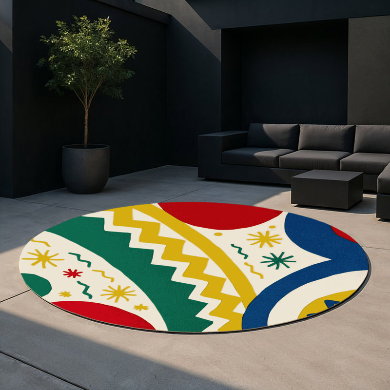 Tapis intérieur et extérieur Chic Curve, Rond 5 pi