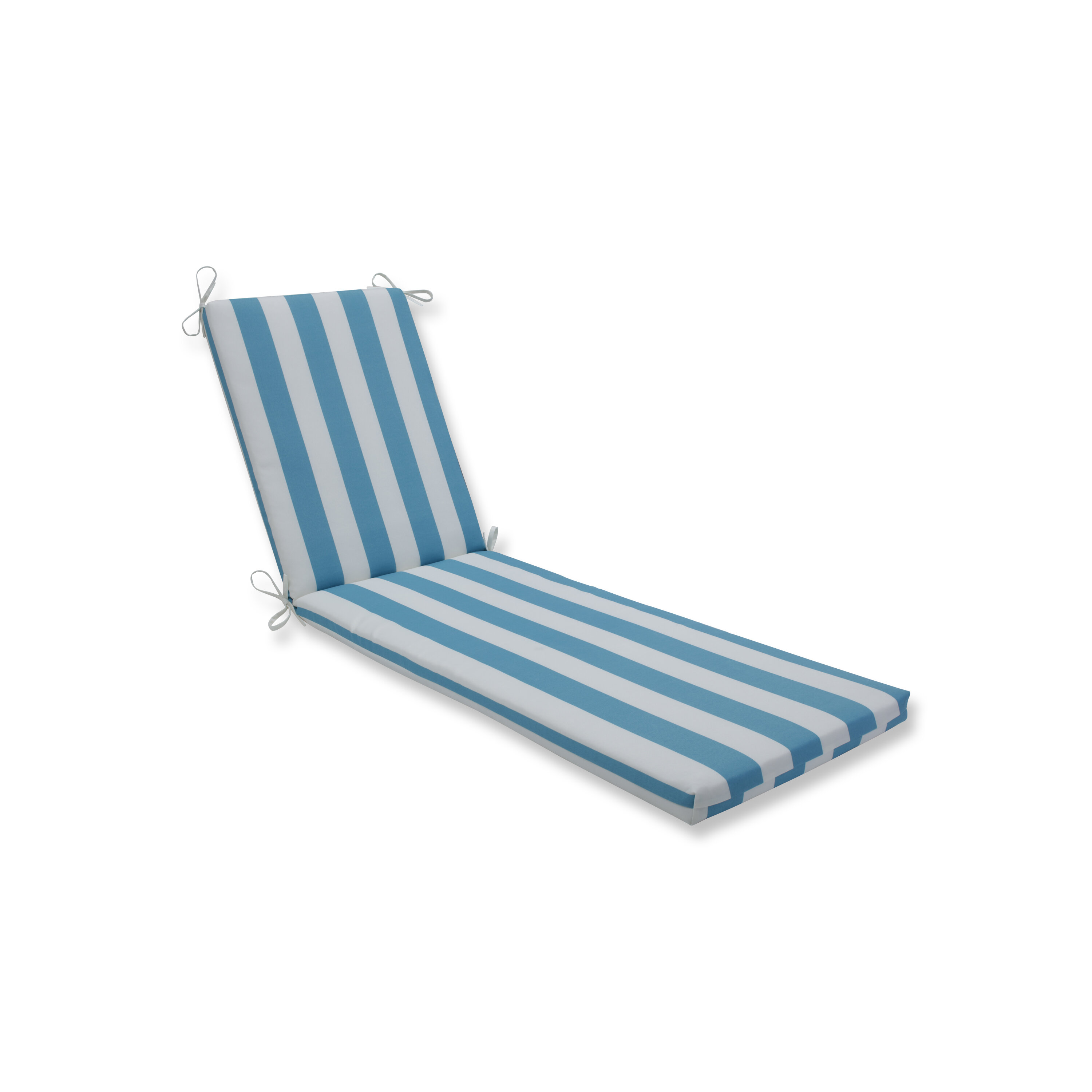 Blue and white discount striped chaise lounge cushions