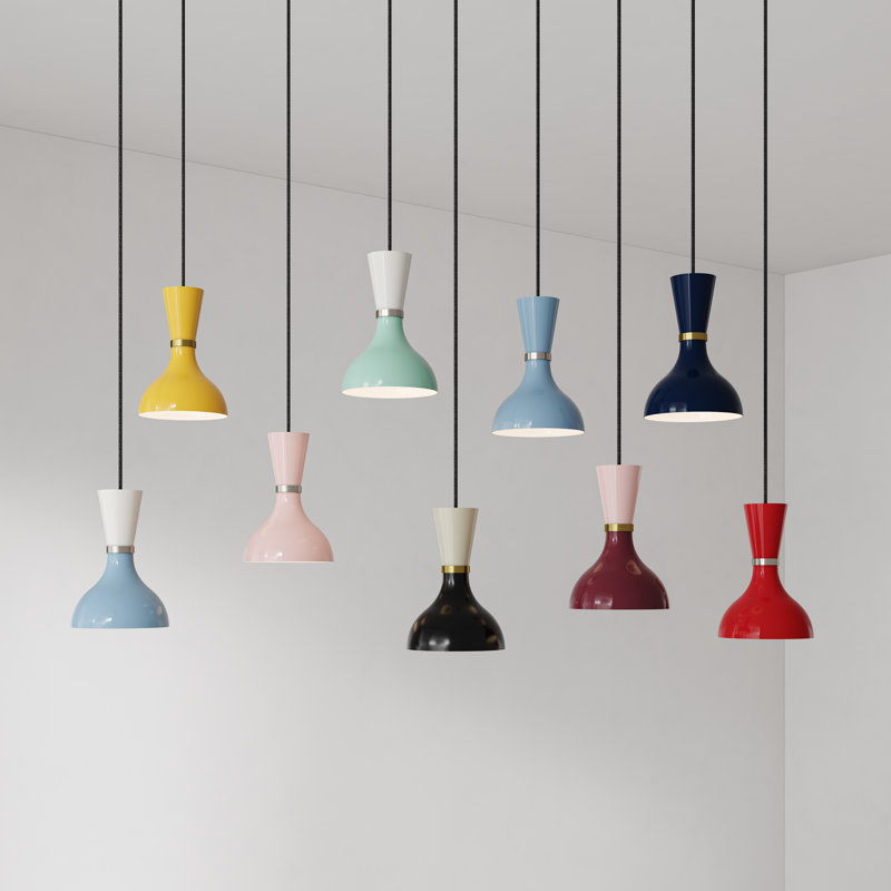 Luminaire suspendu 1 lumière Clare, Sucre prune / eau de rose, Laiton moderne
