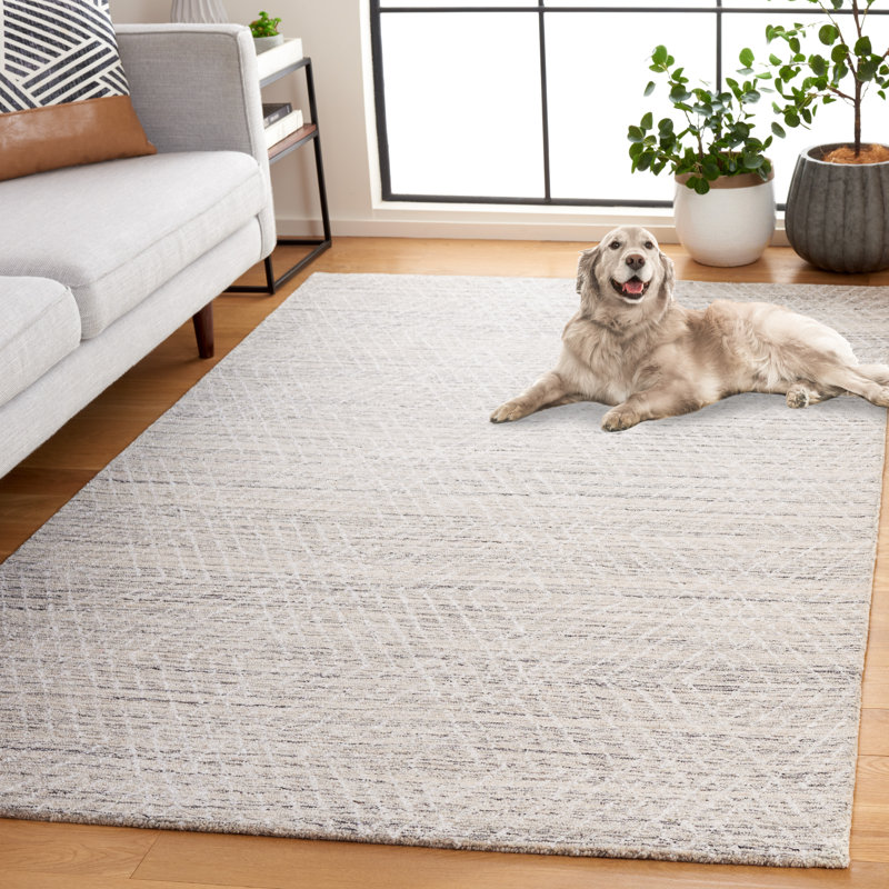 Tapis géométrique en laine / chenil / coton touffeté à la main Kohde, Rectangle 5 pi x 8 pi