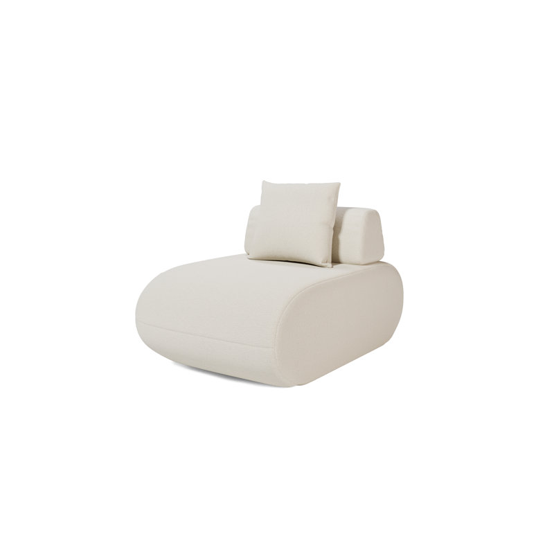 Fauteuil rond sans accoudoirs vanille Dannita
