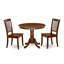 Ensemble de table de salle à manger 5 pièces pour 4 personnes comprenant une table de cuisine ronde avec piédestal et 4 chaises de salle à manger, acajou-124732500-124732506-124732511