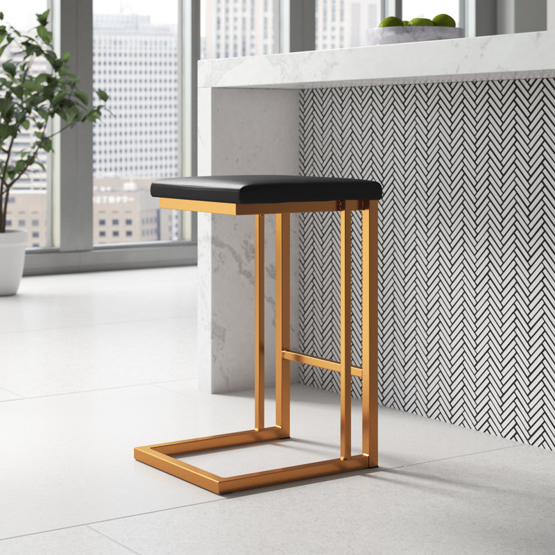 Boone Counter Stool - Champagne Gold - Onyx, Counter Stool (26" Seat Height)