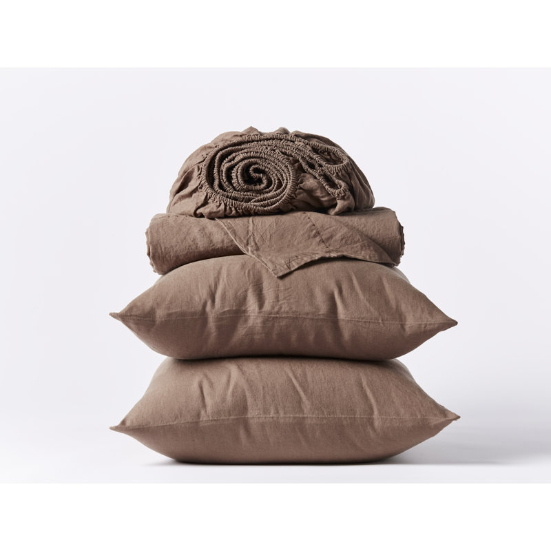 Harbor Blue Organic Cotton Percale Full Sheet Set